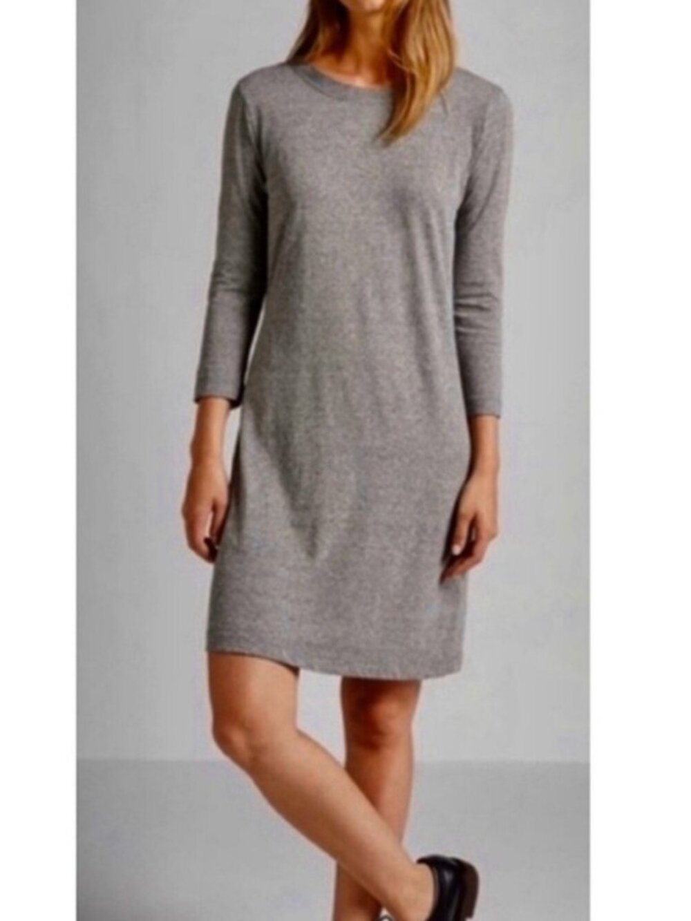 Current/Elliot Heather Grey Tee Shirt Dress With 3/4 Sleeves, Size 1